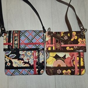 Vera Bradley Folded crossbody, 2 EUC bags, Versailles and Buttercup